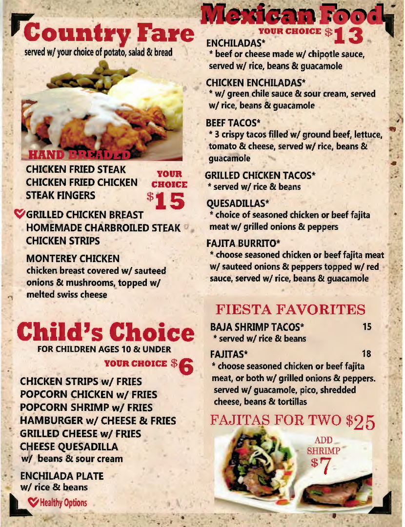 Mexican Food Menu